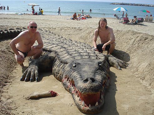 Крокодил из песка